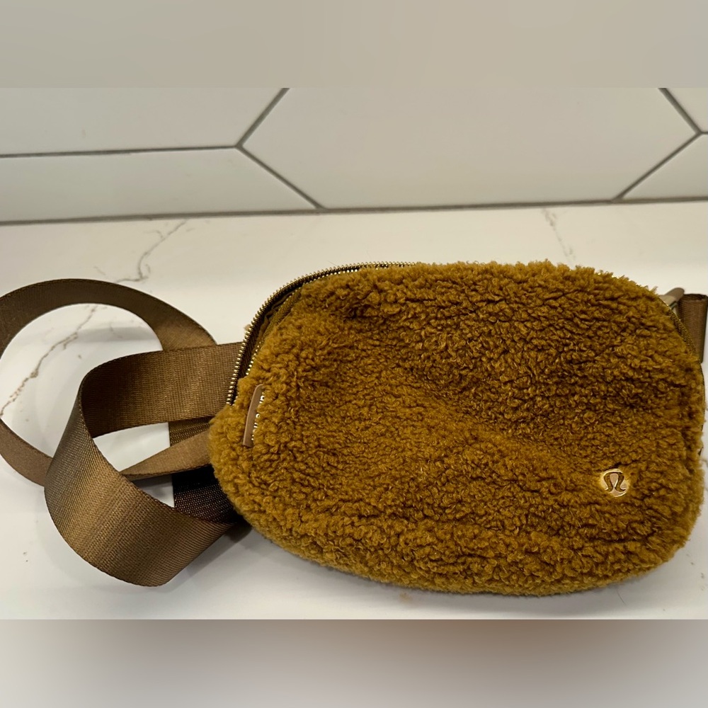 Lululemon Brown Shearling Belt Bag